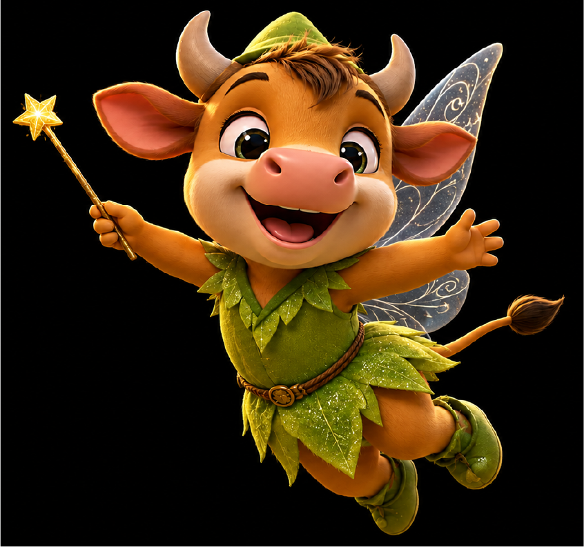 TinkerBull holding a jar of glowing Pixie Dust